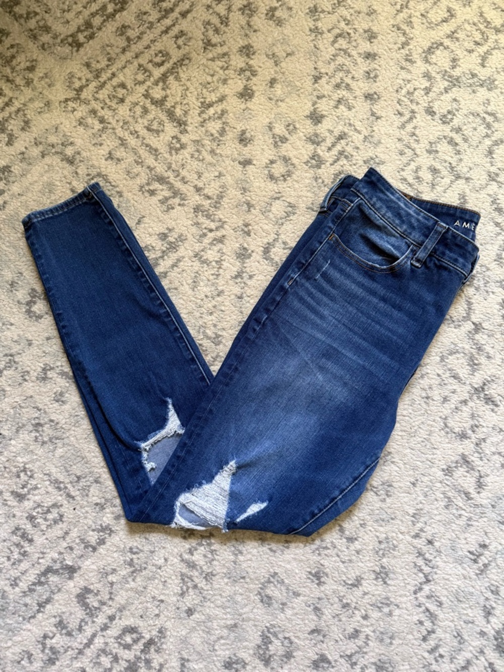 American Eagle Outfitters Distressed High-Rise Skinny Jeans